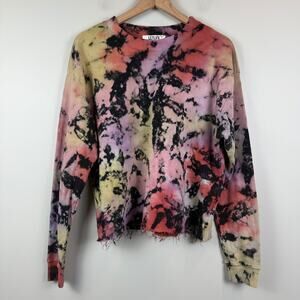 Anthropologie Letluv Sweatshirt Women Small Multicolor Printed Long Sleeve Artsy